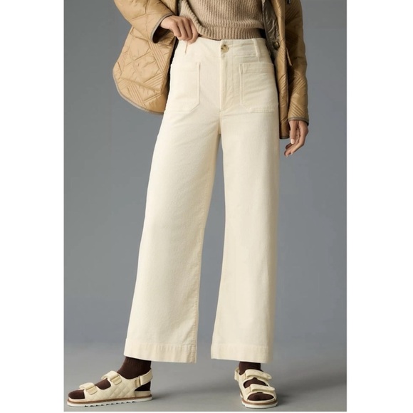 NWT Anthropologie Maeve Colette Crop Wide Leg Corduroy Pants - Picture 2 of 2